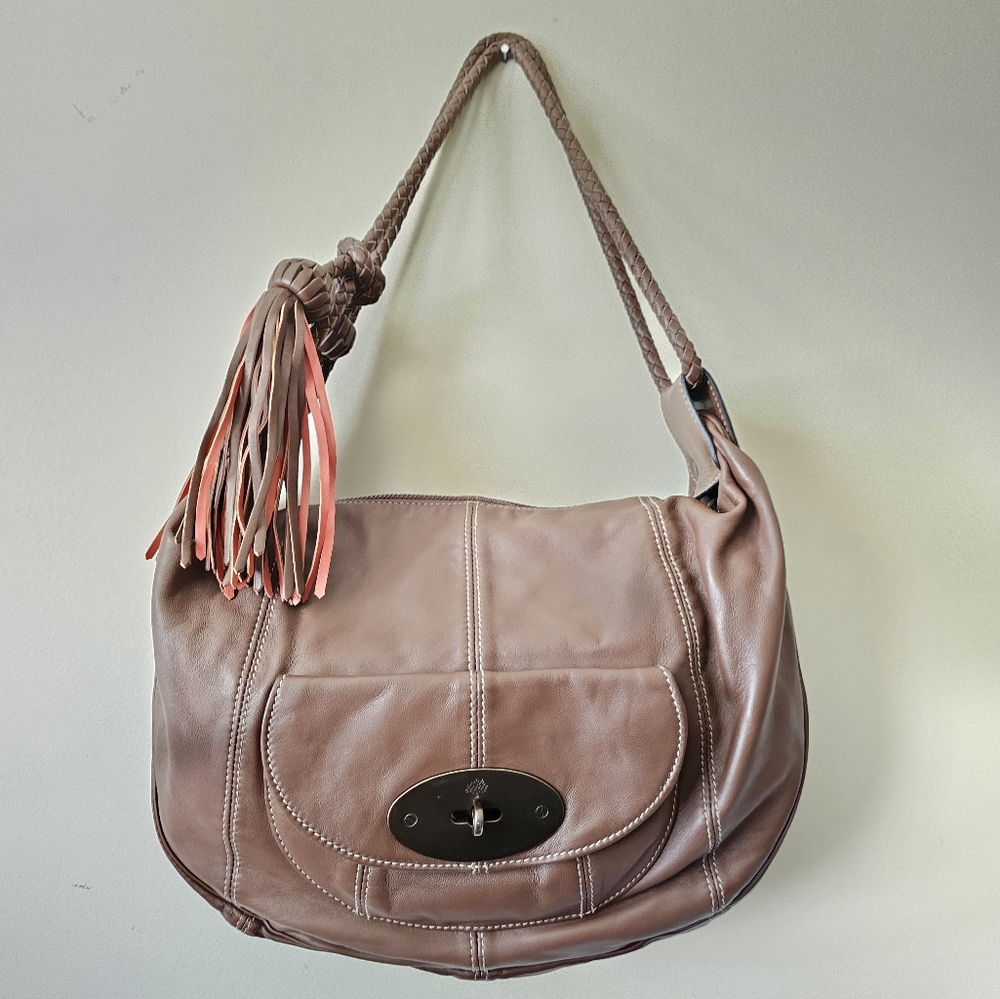 MULBERRY ARALINE Hobo Shoulder Handbag Big TASSELS